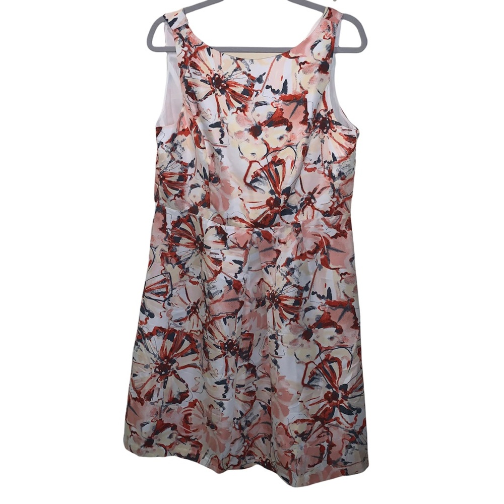 LOFT Pink and Red Tones Floral Dress